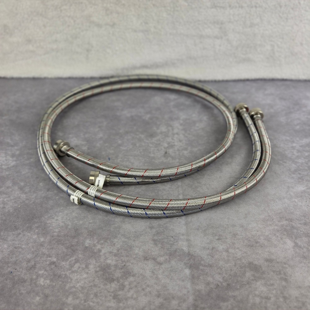 Eastman Braided Stainless Steel Washing Machine Hoses 48in Hot and Cold Pair